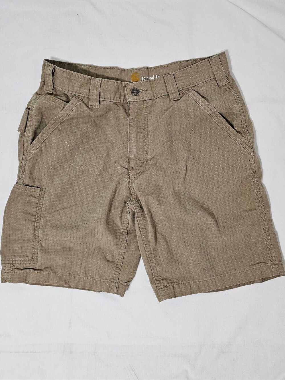 Carhartt Force Relaxed Fit Ripstop Cargo Shorts Mens 33 Khaki Utility Workwear